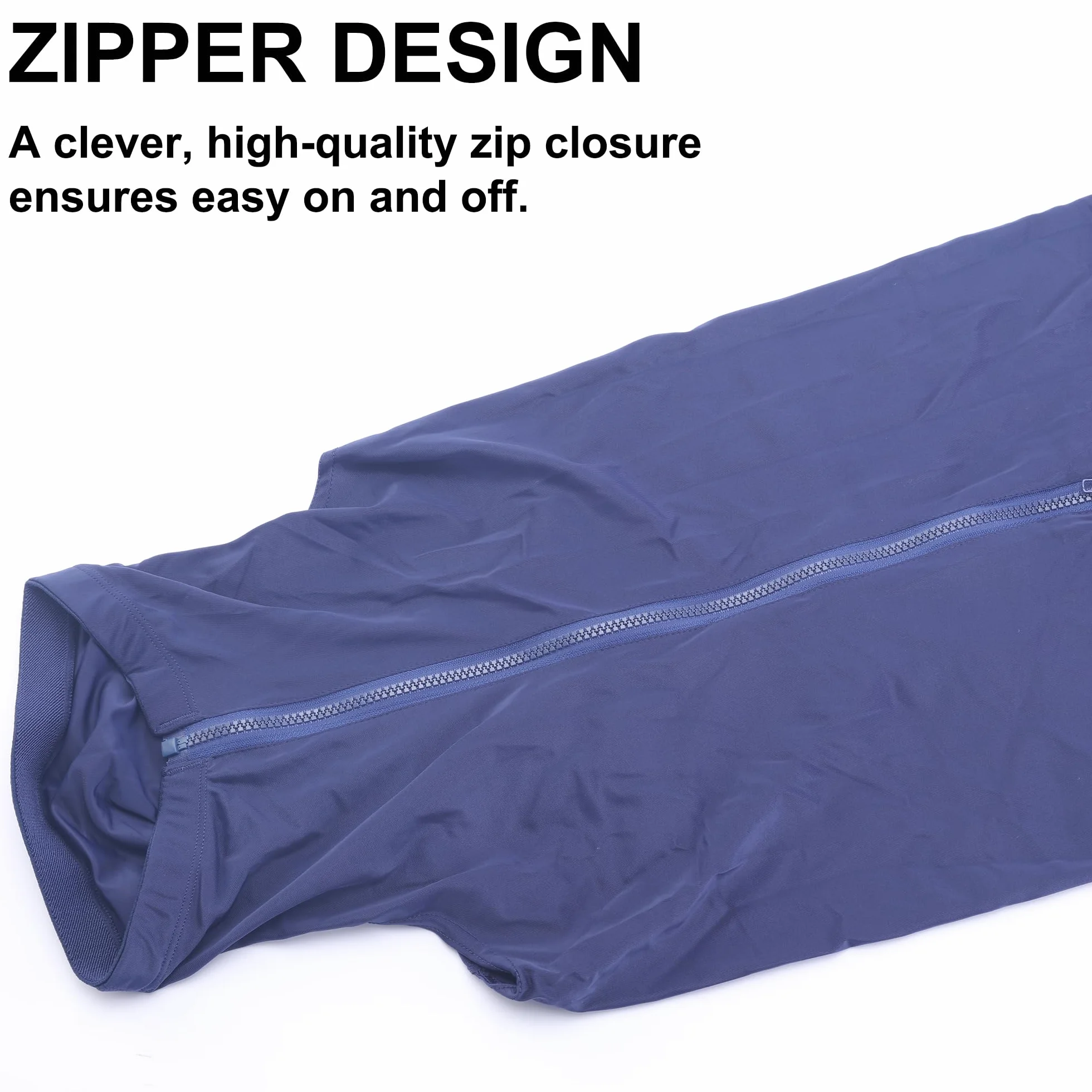 Leberna Lycra Stretch-Pferd Kapuze mit Reißverschluss - vollen Gesicht-Hals-Abdeckung XL Marine