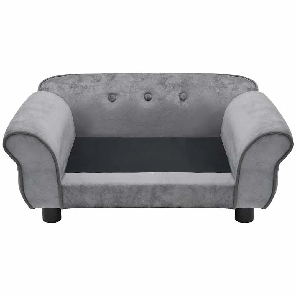 vidaXL Hundesofa Grau 72x45x30 cm Plüsch