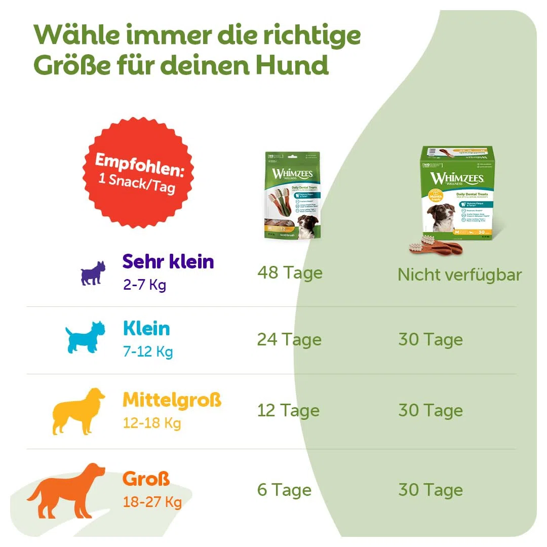 WHIMZEES Zahnbürste L, Monatspackung, 30 Stück – Größe L, Kaustangen für große Hunde zur Zahnpflege, Getreidefrei, Natürlich, ohne Zuckerzusatz