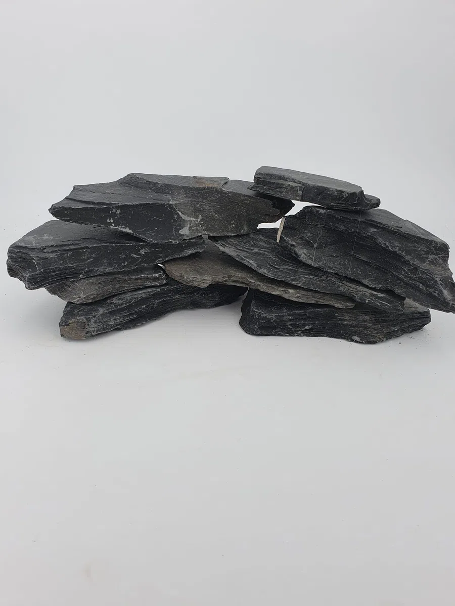 Schiefer schwarz 5 Kg für Aqurium Deko lose zum selbst gestalten Ihrer Landschaft Garnelenbäumchen aus Schieferplatten von Sahawa