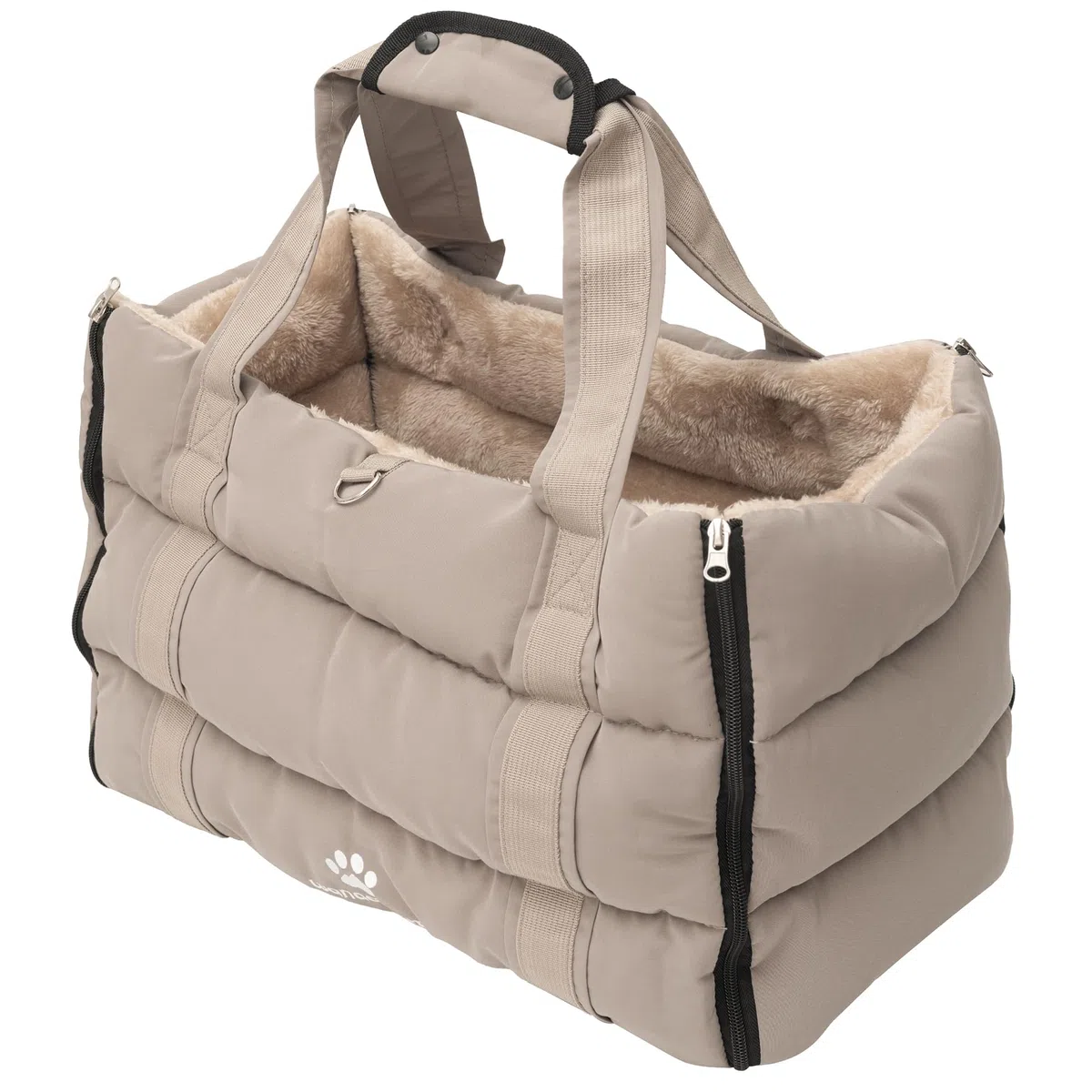 Hundetragetasche – Hundetasche & Tragetasche Hund, Hunde Tragetasche bis 10kg, leichte Transporttasche Hund als Bequeme Umhängetasche für Reisen (Grau, L)