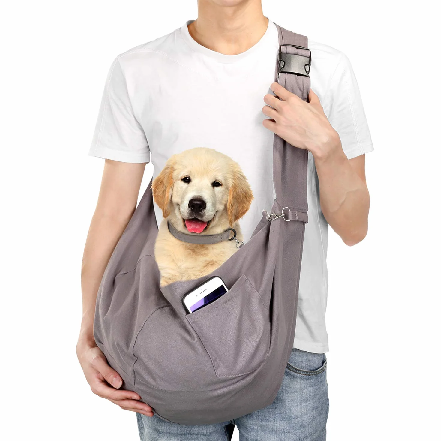 Hundetasche, AGPTEK große Haustiertasche für kleinen Hund und Katze | Tragekraft bis 15kg – Angenehm, einstellbar, perfekt für den Spaziergang, Aktivitäten im Freien und Ausflüge am Wochenende