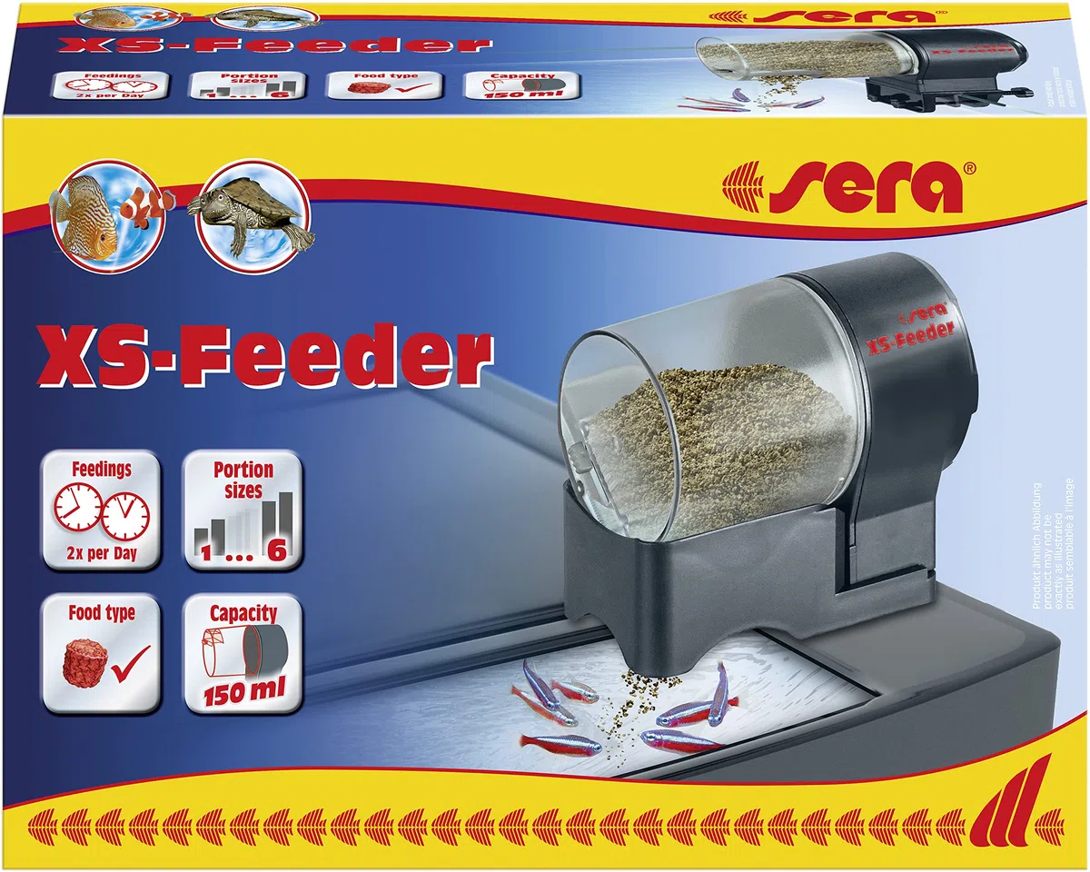 sera XS-Feeder zuverlässiger Futterautomat zur einfachen und schnellen Installation am oder auf dem Aquarium, schwarz