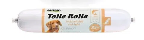 Anibio 8 x Tolle Rolle Ente 400g | Nassfutter für Hunde | Single Protein | Getreidefrei | mit Apfel und Feldsalat | Geprüfte Qualität | Ohne Zusatzstoffe | Gut Portionierbar