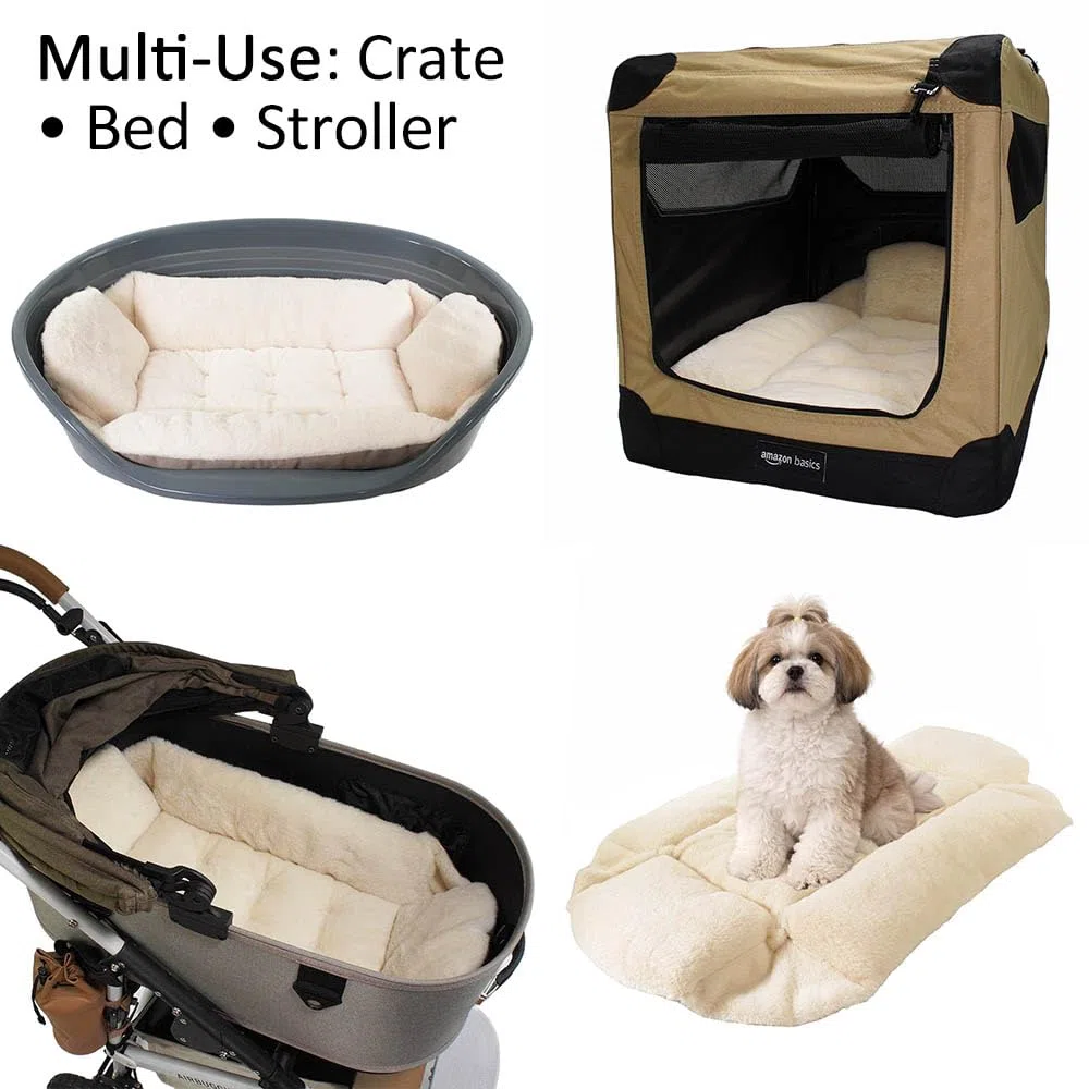 Helen's Pet Bed Flauschige Winter-Hundematte für Hundeboxen, Größe Small (Etikett: M JP Size) – Weiches Waschbares Hundekissen für Transportboxen & Drahtkäfige, Passgenau | Gemütlich von jeder Seite. Warmes Kunstfell. Sicherer Komfort