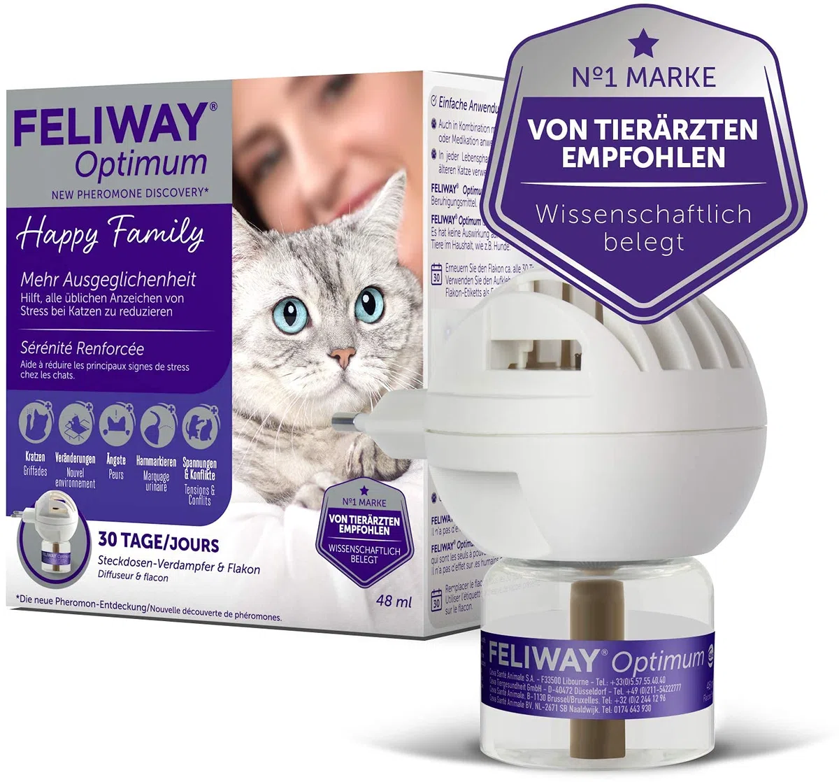 FELIWAY generisch Optimum Start-Set von Ceva - Doppelpack - 2 x Stecker & 2 x 48ml Flakon