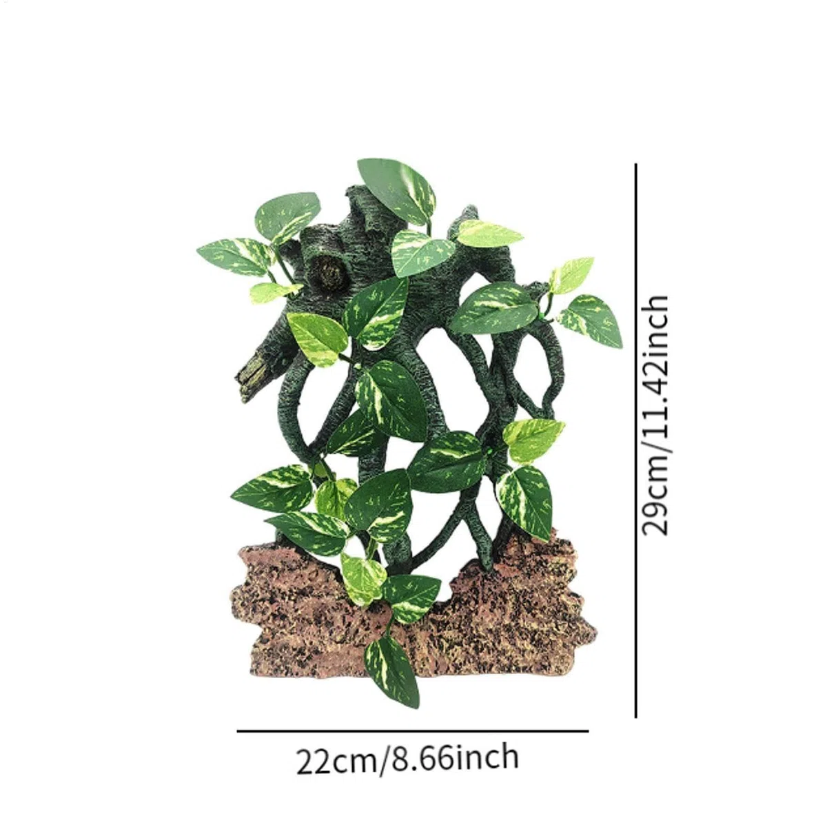 Reptilien Kletterzweig Saugnapf Baum mit Blättern Flexibel Lebensraum Natur Gehege Zubehör Schlange Bartagame Terrarium Dekoration