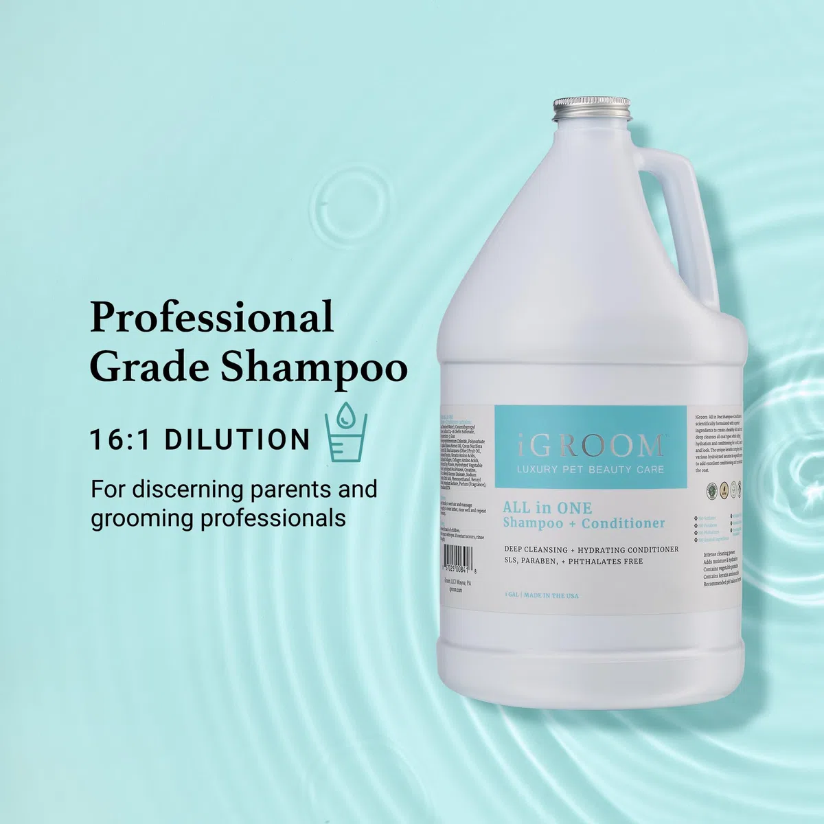 iGroom All In One Shampoo & Conditioner - Deep Cleansing & Hydrating, 475ml