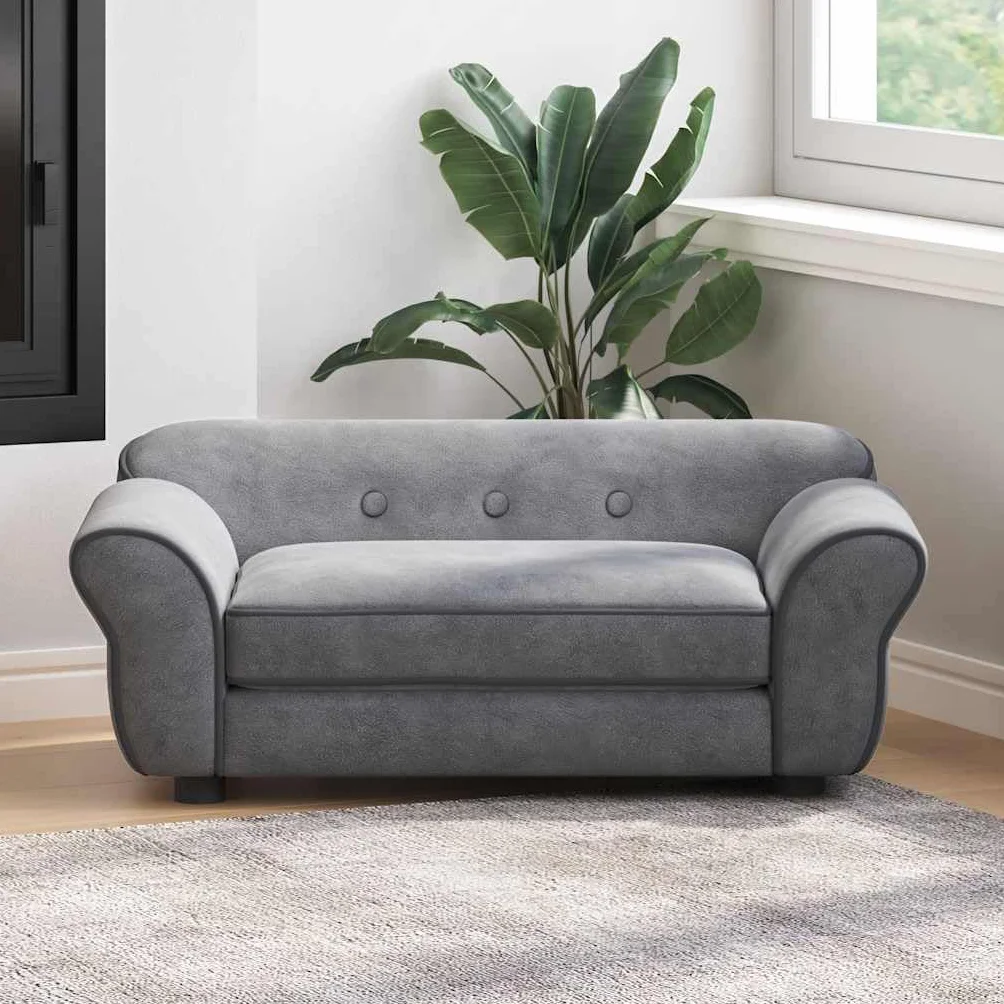 vidaXL Hundesofa Grau 72x45x30 cm Plüsch