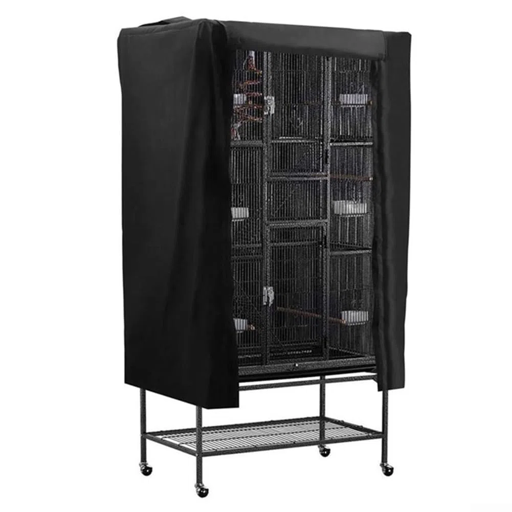 Abdeckung für Vogelkäfig, 210D, groß, atmungsaktiv, weich, universal, für Vogelkäfige, Verdunkelung, 69 x 104 x 122 cm