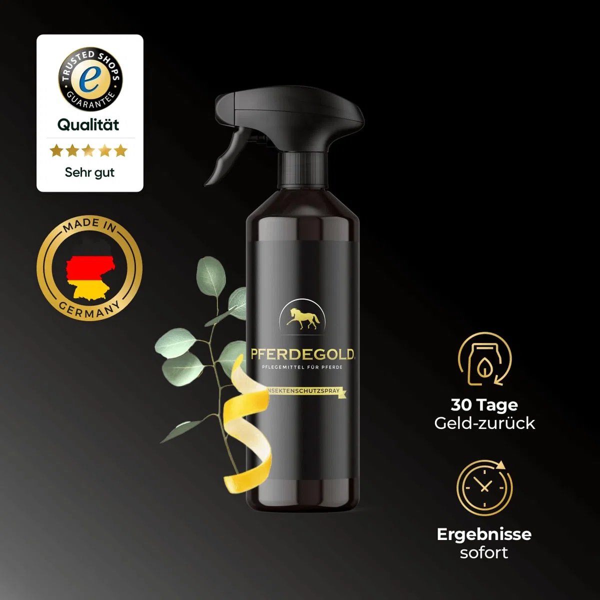 Insektenspray 500ml - Gegen Bremsen, Mücken & Fliegen - Fliegenspray Pferde - Natürlich & Dopingfrei - Made in Germany