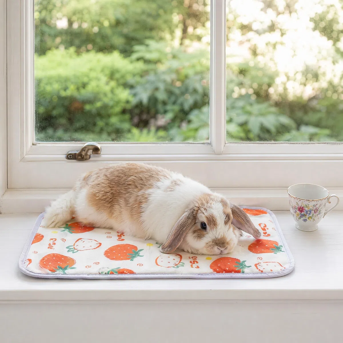 MIGIFTDY Kühlkissen für Kleintiere, Sommer-Eisseidenmatte für Kaninchen, waschbar, Meerschweinchenbett, atmungsaktiv, Hamsterkühler, ungiftig, Kaninchen-Schlafmatte für Käfig, 2 Stück