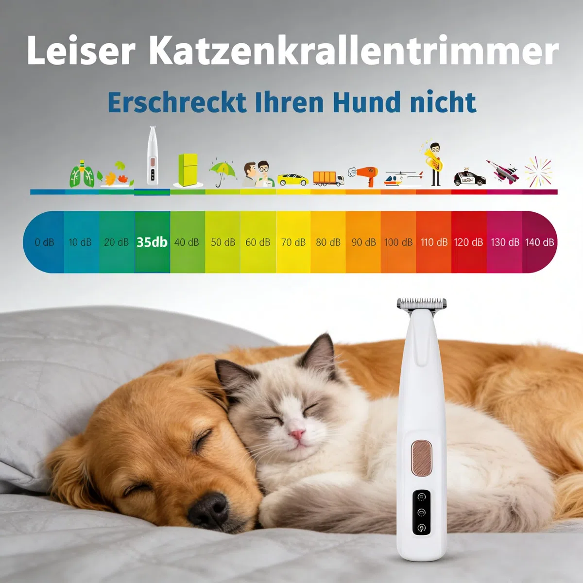 dr. Pfoten PawTrim Pro Krallenpflege-Trimmer – Leiser und präziser Trimmer für Hunde und Katzen. Schmerzlose Krallenpflege in Sekunden, wasserdichter Haarschneider für Haustiere