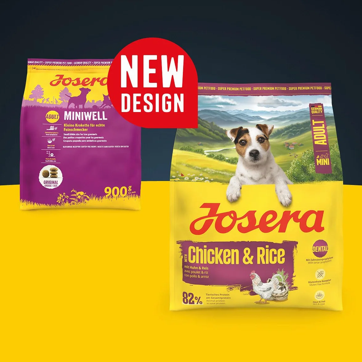 JOSERA Mini Huhn & Reis (1 x 10 kg) | Adult | Premium Trockenfutter für ausgewachsene Hunde Kleiner Rassen | mit Biotin für Haut & Fell | kleine Kroketten | extraverträglich | gluternfrei | 1er Pack
