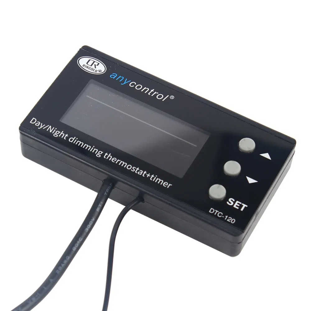 Digitaler Thermostat PID für Reptilien, Reptilien Thermostat Terrarium Tag Nacht mit Heizung oder Kühlung 0~50℃, mit Zeitschaltuhr, Temperaturregler mit LCD-Display mit Fühler