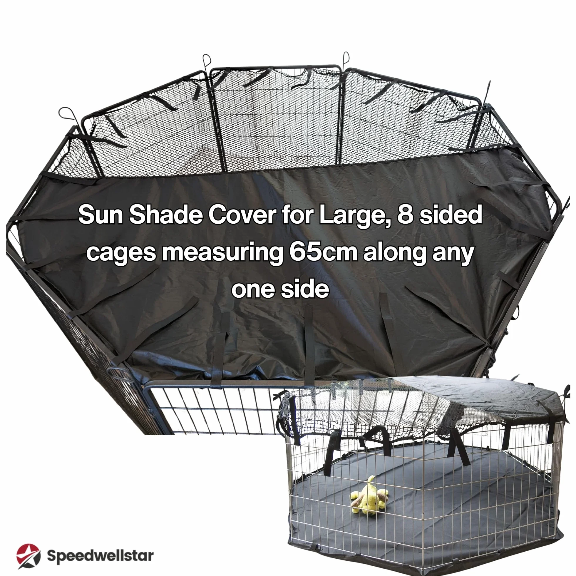 SpeedwellStar - Haustier Stift Abdeckung Sonne Schatten Spielen Hund Käfig Groß Abdeckung 8 Seite Sonnenschutz für Licht Haustiergehege Hundekäfig Universal. Käfig Nicht im Lieferumfang