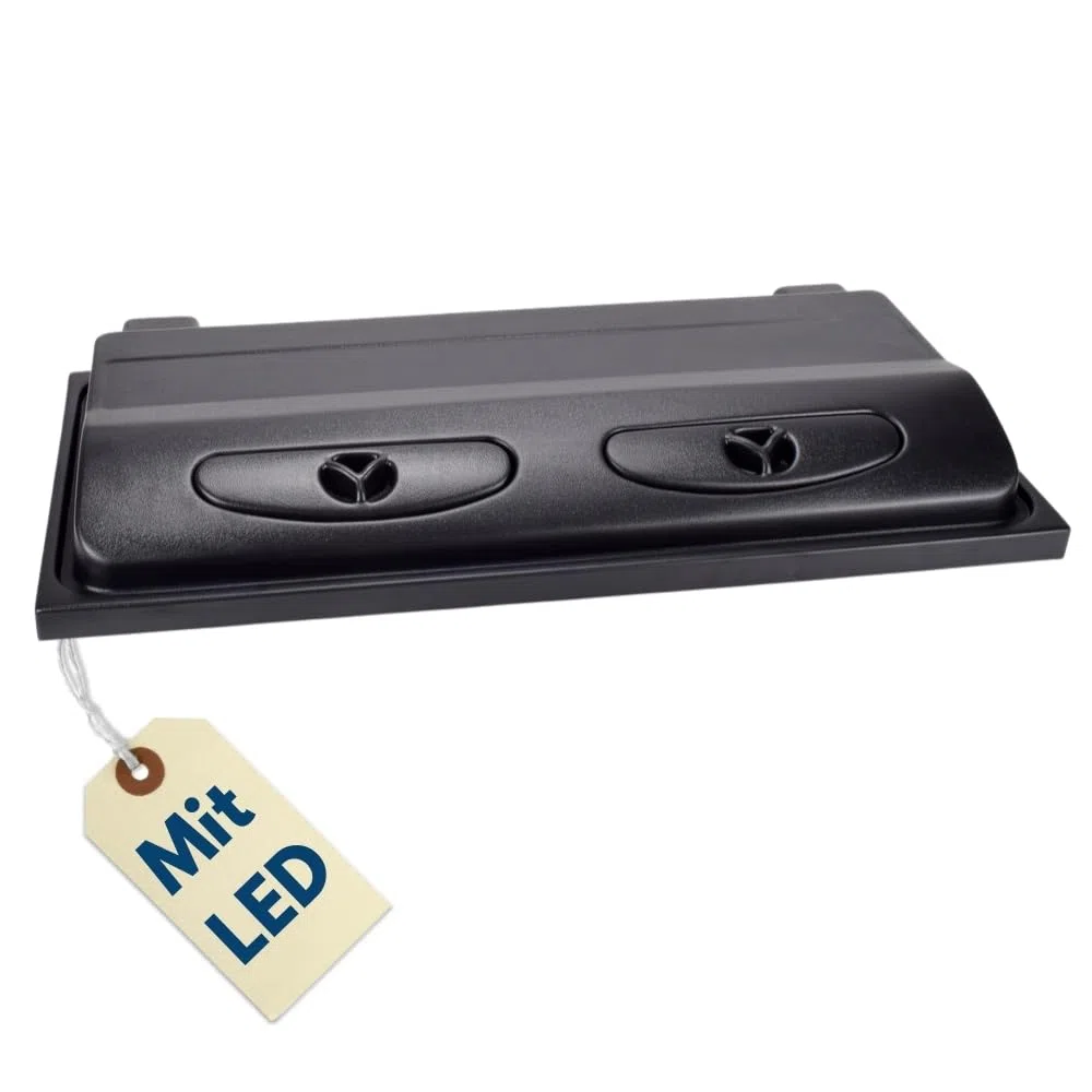 Aquarium Abdeckung LED Licht 80x35 cm Schwarz mit Beleuchtung