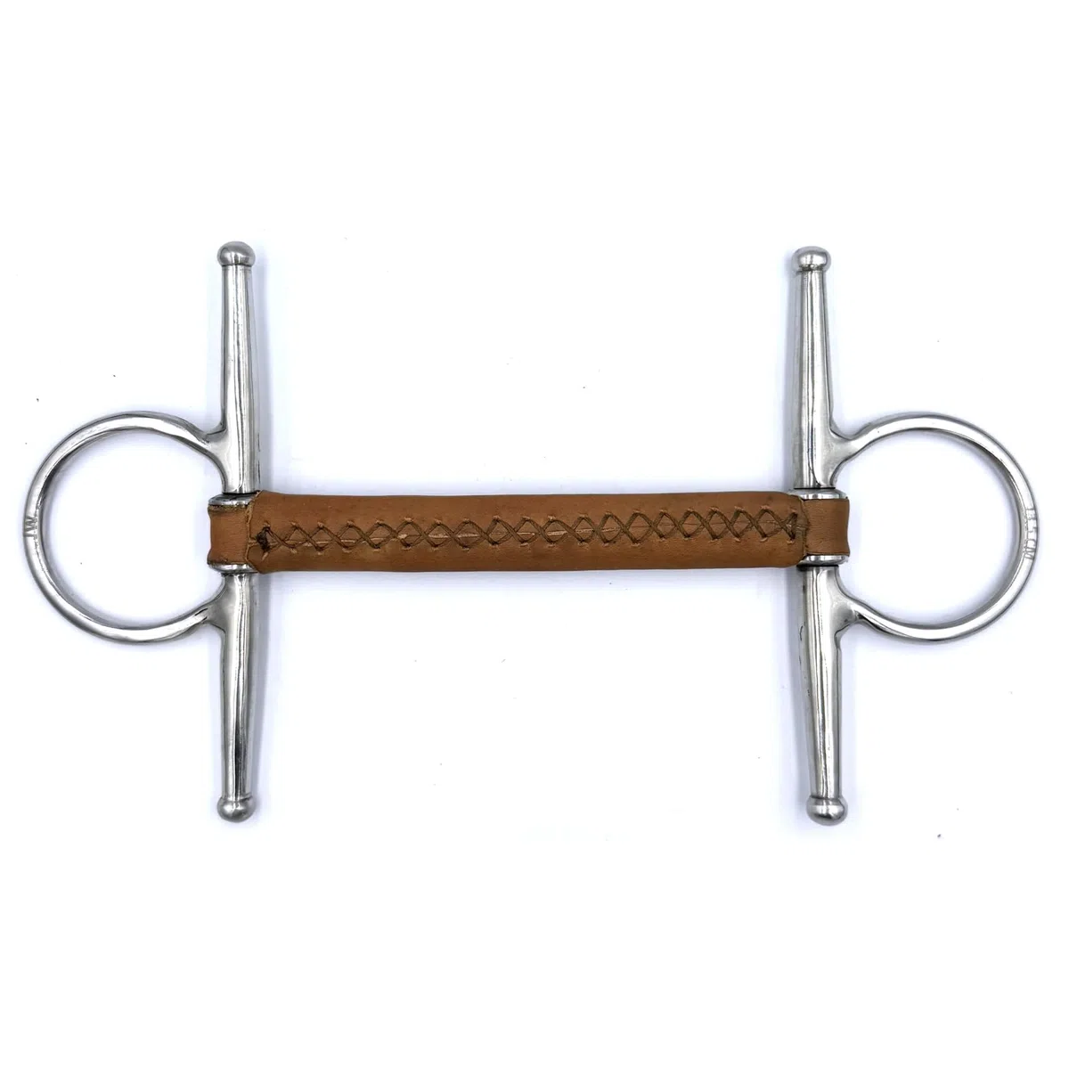 ES0209 JW Gebiss Leder aus Naturleder Ledergebiss Knebeltrense Schenkeltrense Stangengebiss Stange Ringdurchmesser 45 mm Gebissstärke 13 mm (13.5 cm)