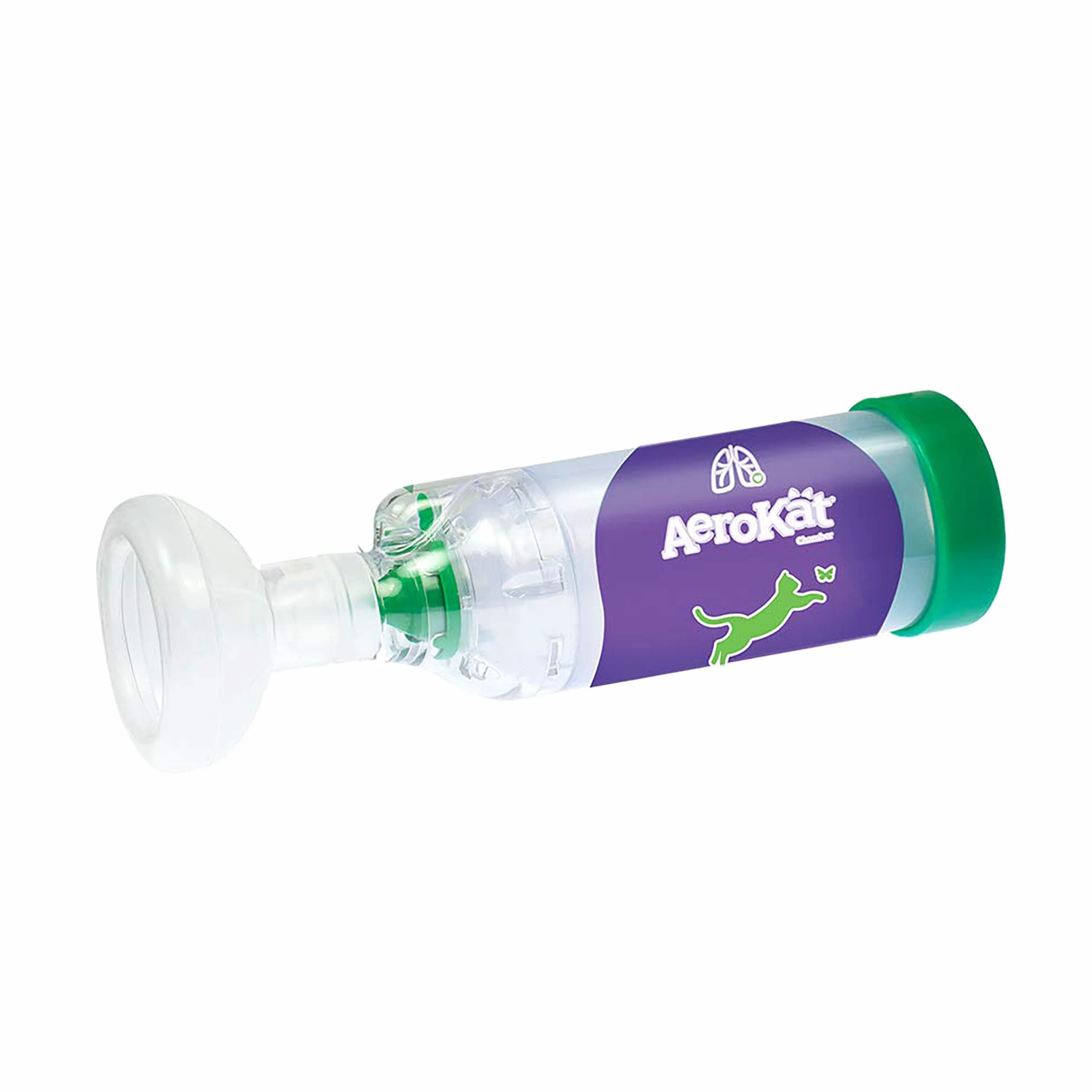 AEROKAT Feline Aerosol-Kammer-Inhalator-Spacer für Katzen und Kätzchen mit exklusiver Flow-VU-Anzeige