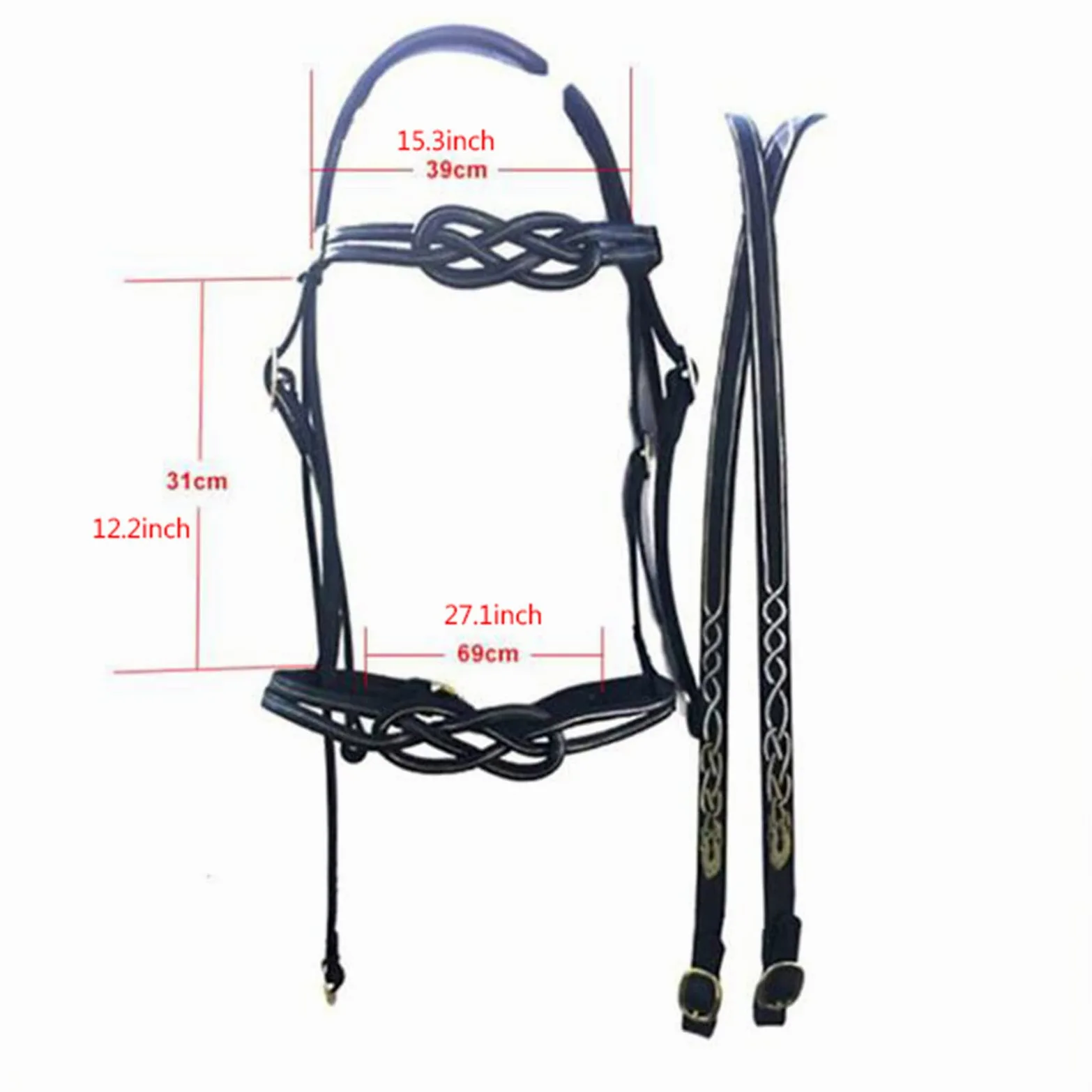 English Horse Trensenzaum - Verstellbare Reittrensen aus Leder - für Pferde, Pferdehalfter für Outdoor-Pferdezubehör und Pferderennausrüstung (Rot)