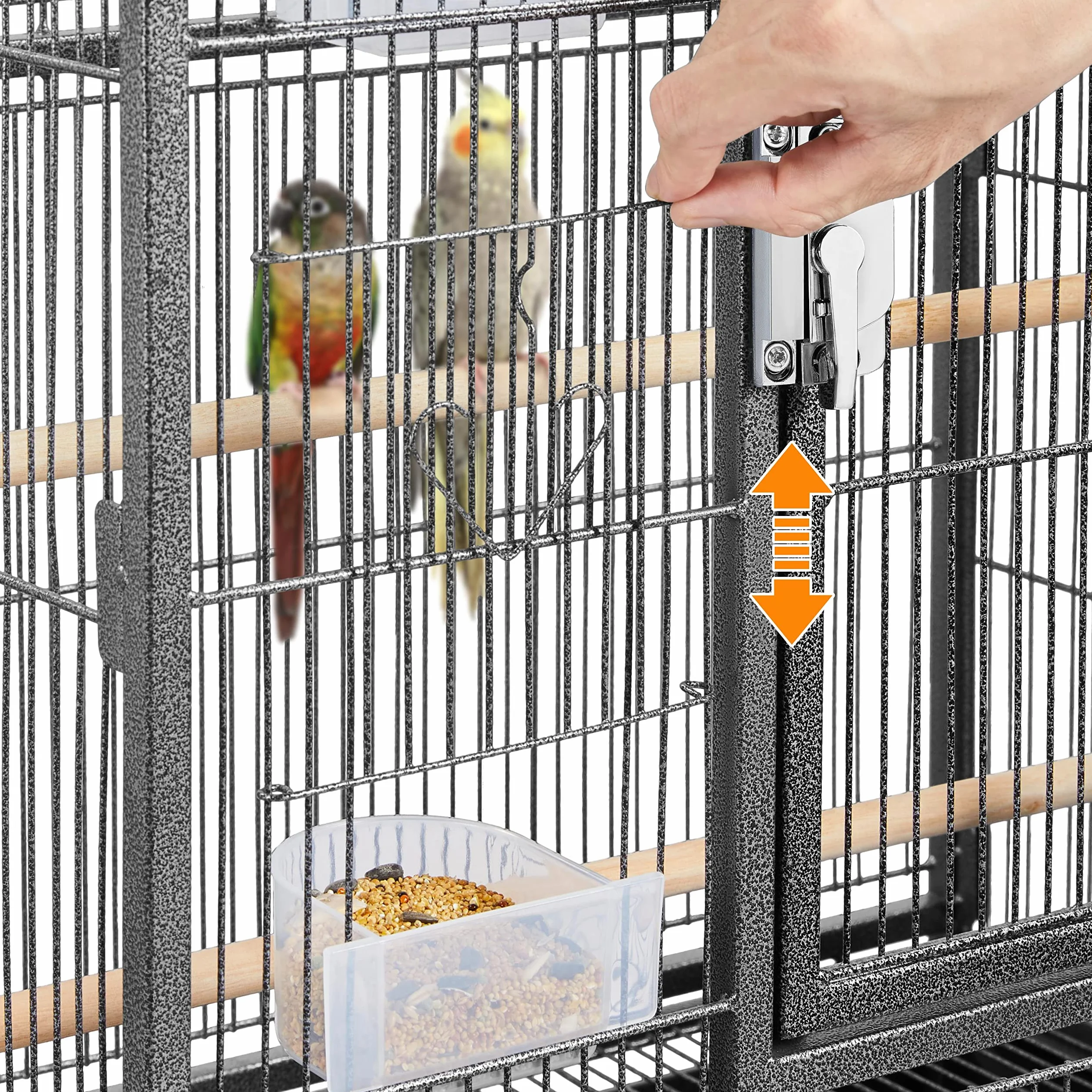 Yaheetech Vogelvoliere Vogelkäfig Voliere Vogelhaus mit Rollen für Nymphensittiche, Papageien, Schwarz