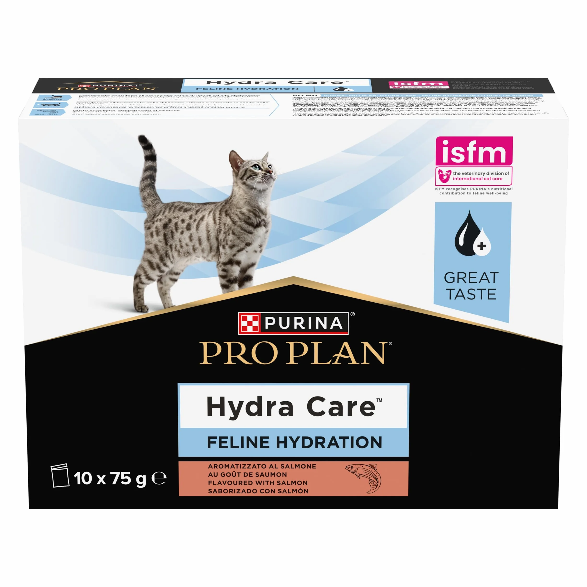 PURINA PRO PLAN Hydra Care für Katzen mit Flüssigkeitszufuhr, 6 Packungen à 10 x 75 g - (6 Packungen, Lachsgeschmack)