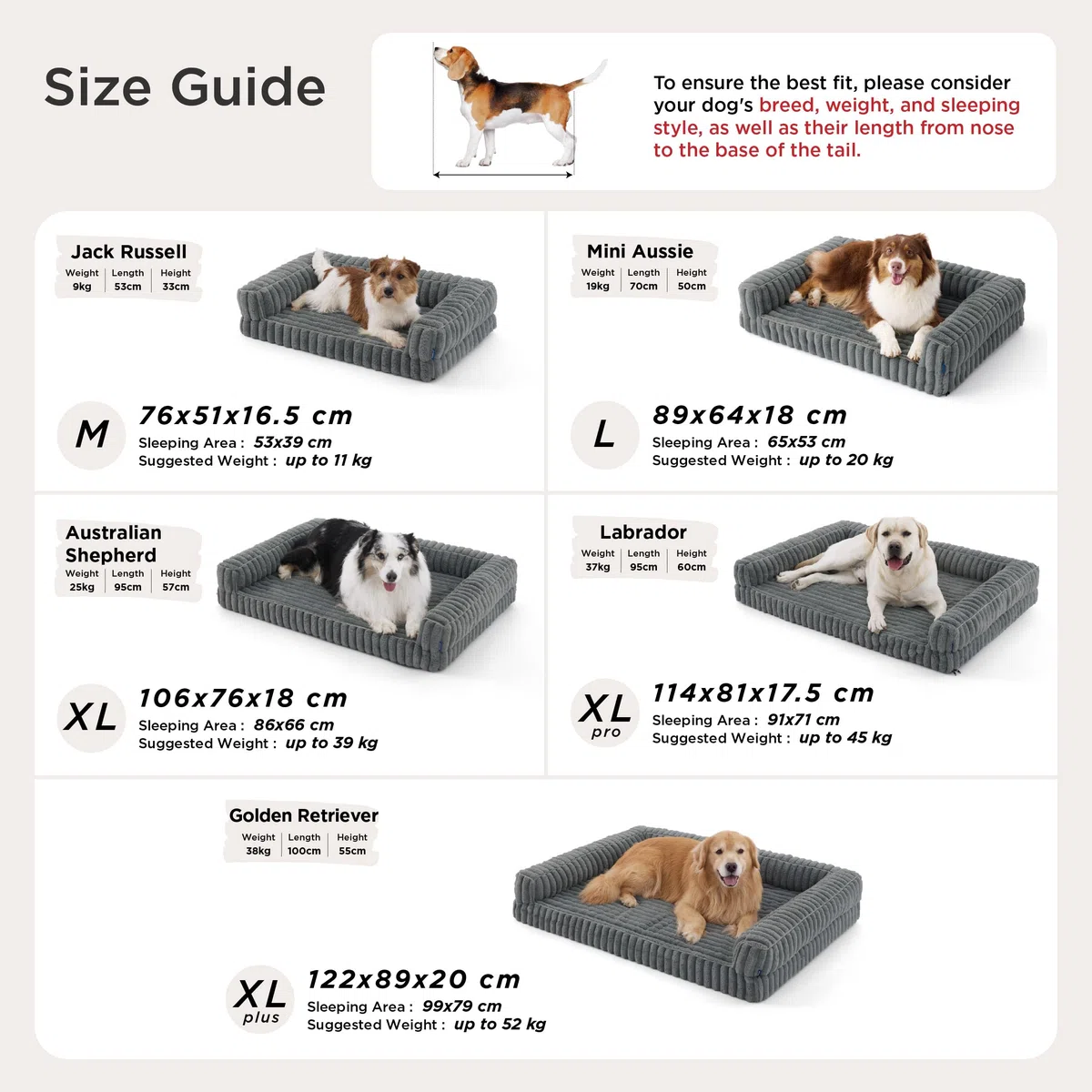 BEDSURE orthopädisches Hundebett Grosse Hunde - 89x64x18cm wasserdichtes Hundesofa mit Memory-Schaum & Eierkarton-Schaum, waschbarer und Abnehmbarer Cordbezug Hundecouch, grau