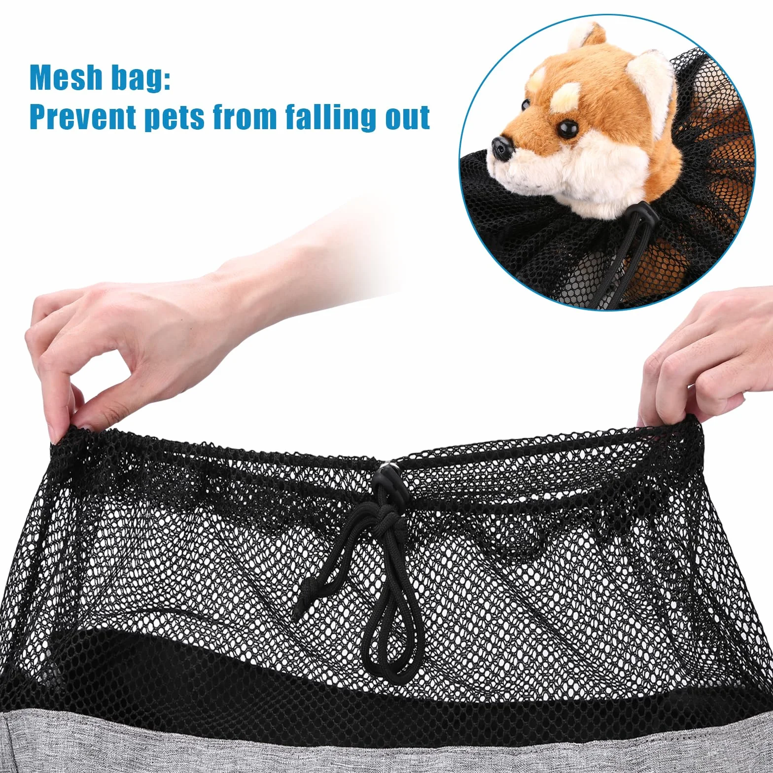 Ownpets Hundetragetasche, Hundetasche bis 11kg, Tragetuch Hund, Hundetasche mit verstellbarem Schultergurt und Fronttasche und Tasche Schulterpolster, 30 cm tief * 46,5 cm breit