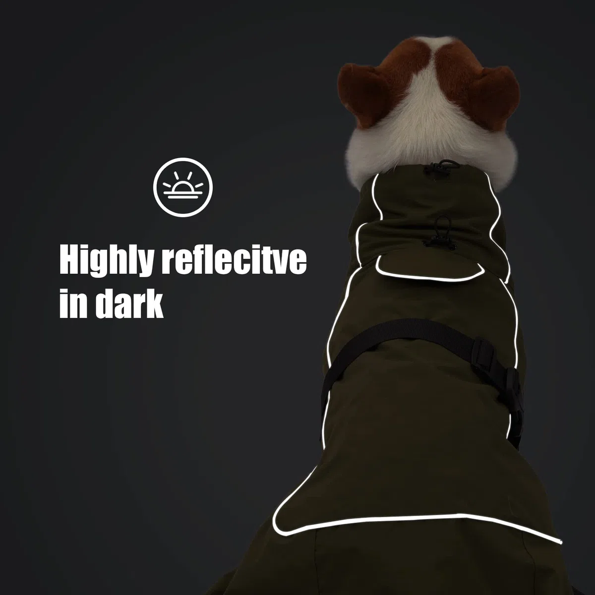 HEYWEAN Hundejacke Wasserdichter Hundemantel Reflektierende Jacke für kaltes Wetter mit weichem Fleecefutter Warmer Mantel für Hund Indoor & Outdoor Camping Wandern