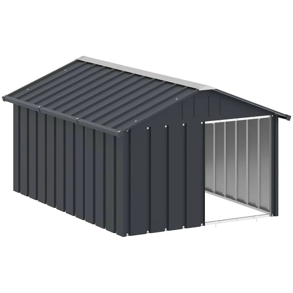 vidaXL Hundehütte Anthrazit 116,5x153x81,5cm Verzinkter Stahl Hundehaus Hütte
