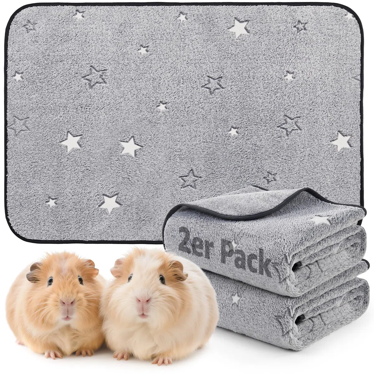 PICK FOR LIFE 60x120cm wasserdichte & Schnell Saugfähige PIPI Pads für Meerschweinchen und Kaninchen - Waschbare Fleece Unterlage für Käfig, Boden, Sofa
