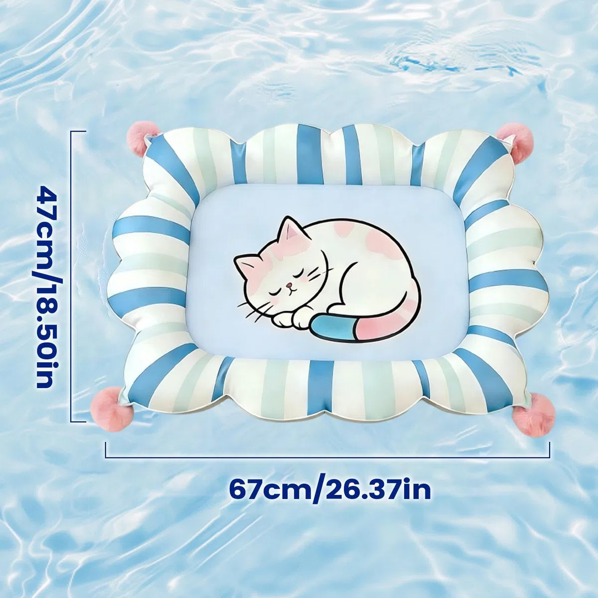 Generisch Katzen Kühlmatte 67x47x10cm Selbstkühlende Gel Matte Für Katzen Und Hunde – Druckaktivierte Kühlung – Kratzfeste Wasserfeste Sommer Matte Für Boden Sofa Innenbereich L