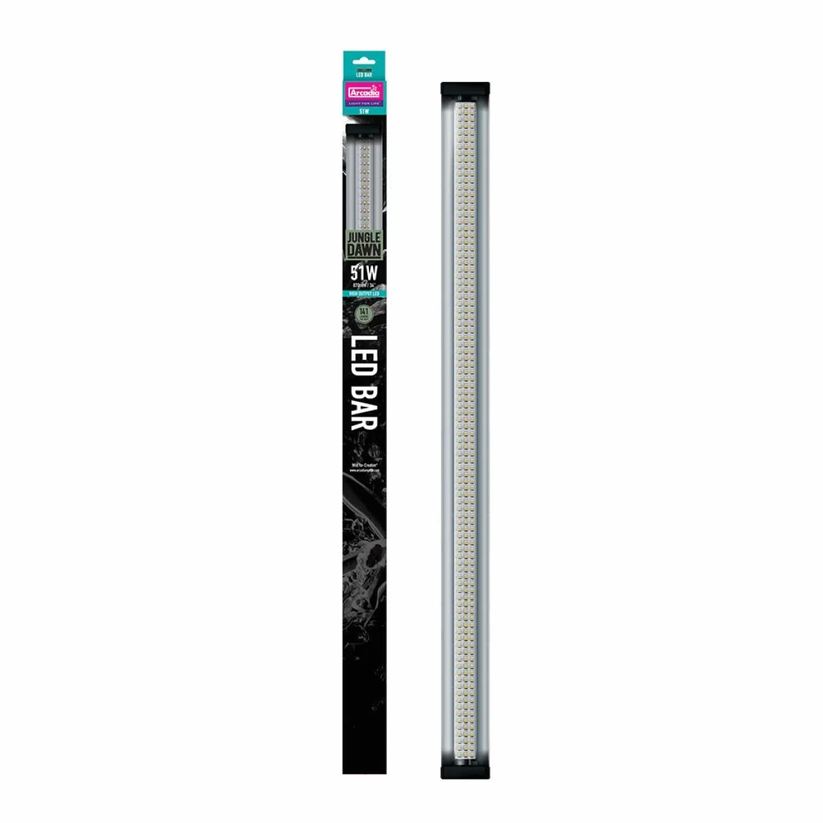 Arcadia Jungle Dawn LED Bar 51 Watt, Ideal für Reptilien. Amphibien und Pflanzen, Tageslicht weiß