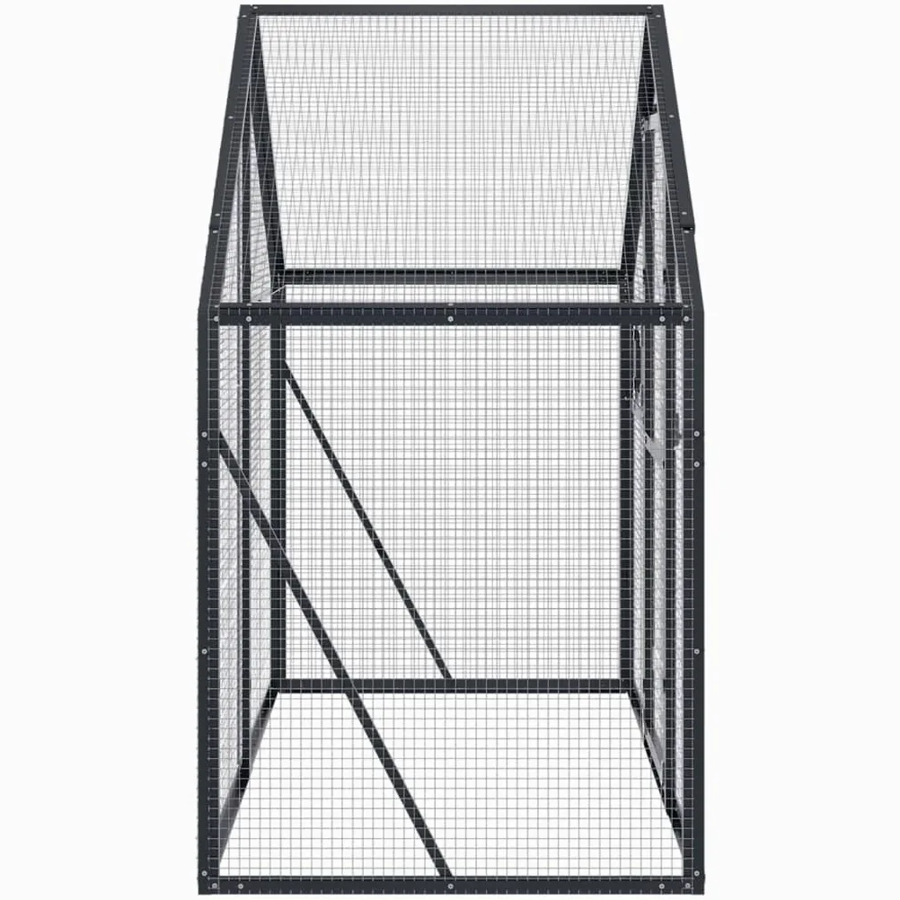 vidaXL Voliere, Vogelvoliere mit Maschendraht, Vogelkäfig für den Außenbereich, Vogelhaus Papageienkäfig Papageienvoliere, Anthrazit Aluminium