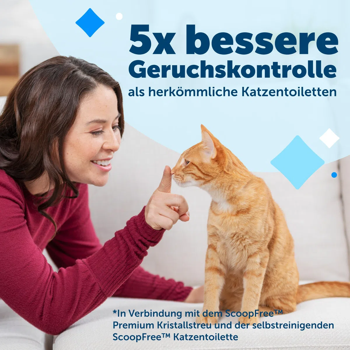 PetSafe ScoopFree Ersatzschale mit Blauem Kristall Katzenstreu - Geruchskontrolle, Staubfrei, Auslaufschutz - 3er-Pack
