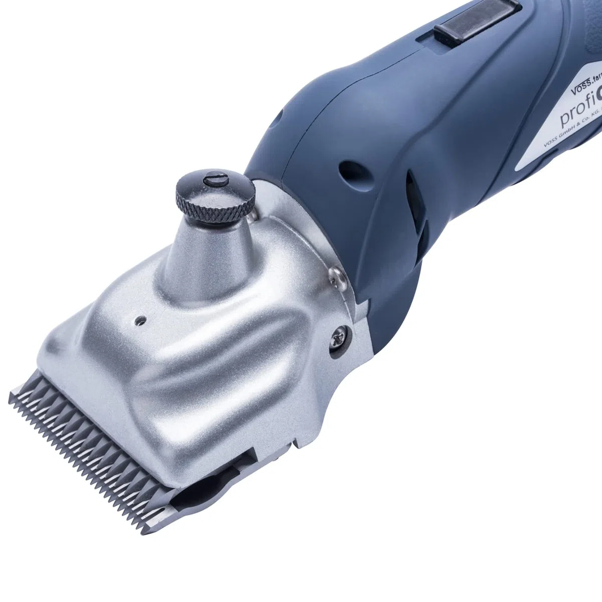 VOSS.farming profiCUT go Akku Schermaschine Blau, für Pferde inklusive zwei Blockbatterien, extra leise und laufruhig, mit Aesculap Messersatz, Pferdeschermaschine Haarschneidemaschine