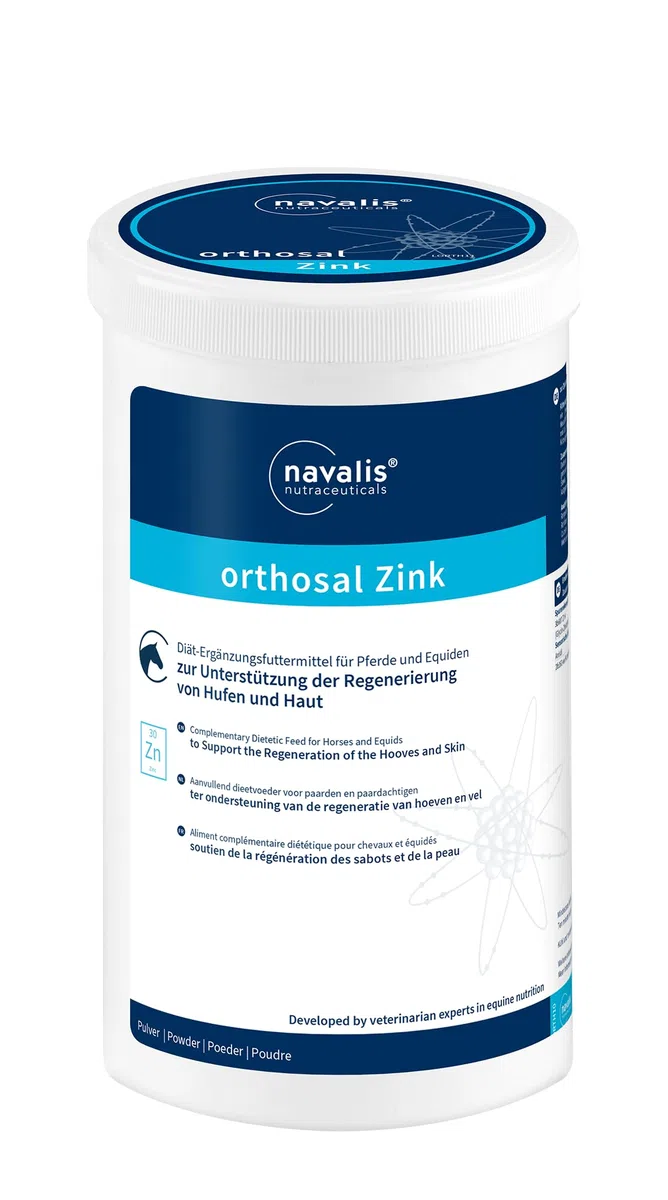 Navalis Orthosal Zink Horse | 750 g | Diät-Ergänzungsfuttermittel für Pferde | Organisch gebundenes Zink