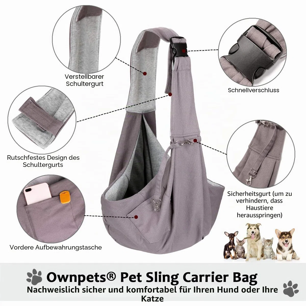 Hundetasche, AGPTEK große Haustiertasche für kleinen Hund und Katze | Tragekraft bis 15kg – Angenehm, einstellbar, perfekt für den Spaziergang, Aktivitäten im Freien und Ausflüge am Wochenende