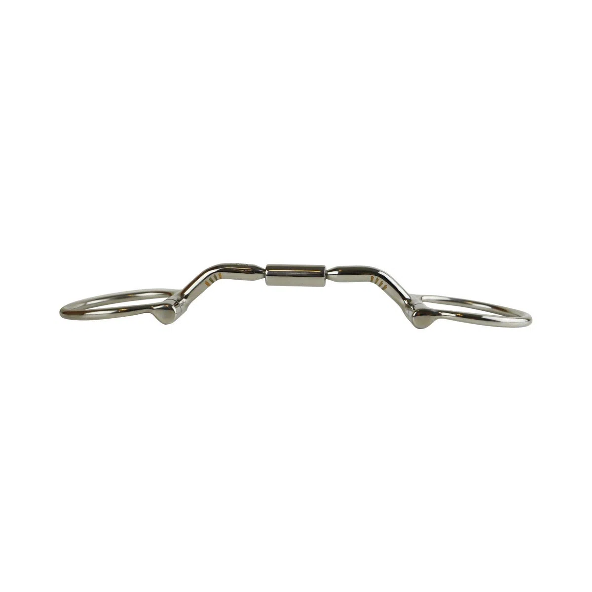 AK Gebogenes, drehbares D-Ring-Mundstück mit aufklappbarem Lauf, Pferdegebiss, Reitgebiss AKRS-2620 (Silber, 6.00'')