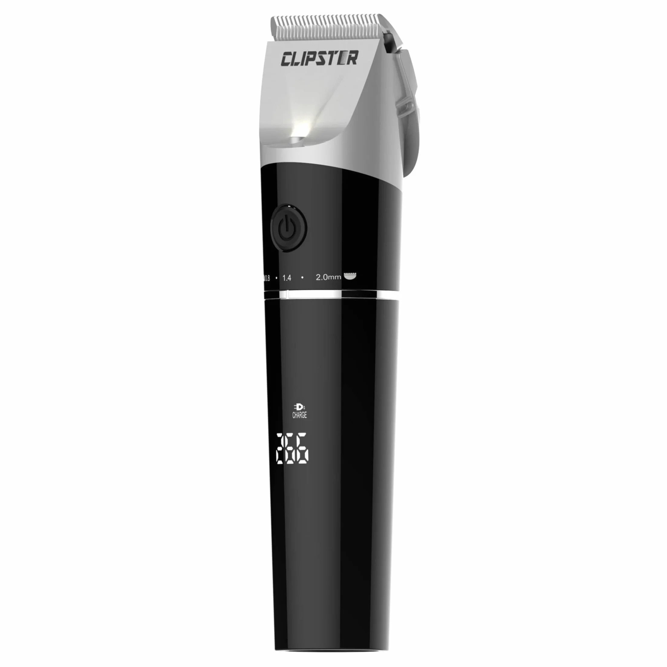 Clipster Akkuschermaschine DeloX, Tierschermaschine, inkl. 4x Aufsteckkamm, schwarz, Detailschur, Li-Ion Akku, Scherbreite 38mm, Laufzeit 300min, mit LED-Licht