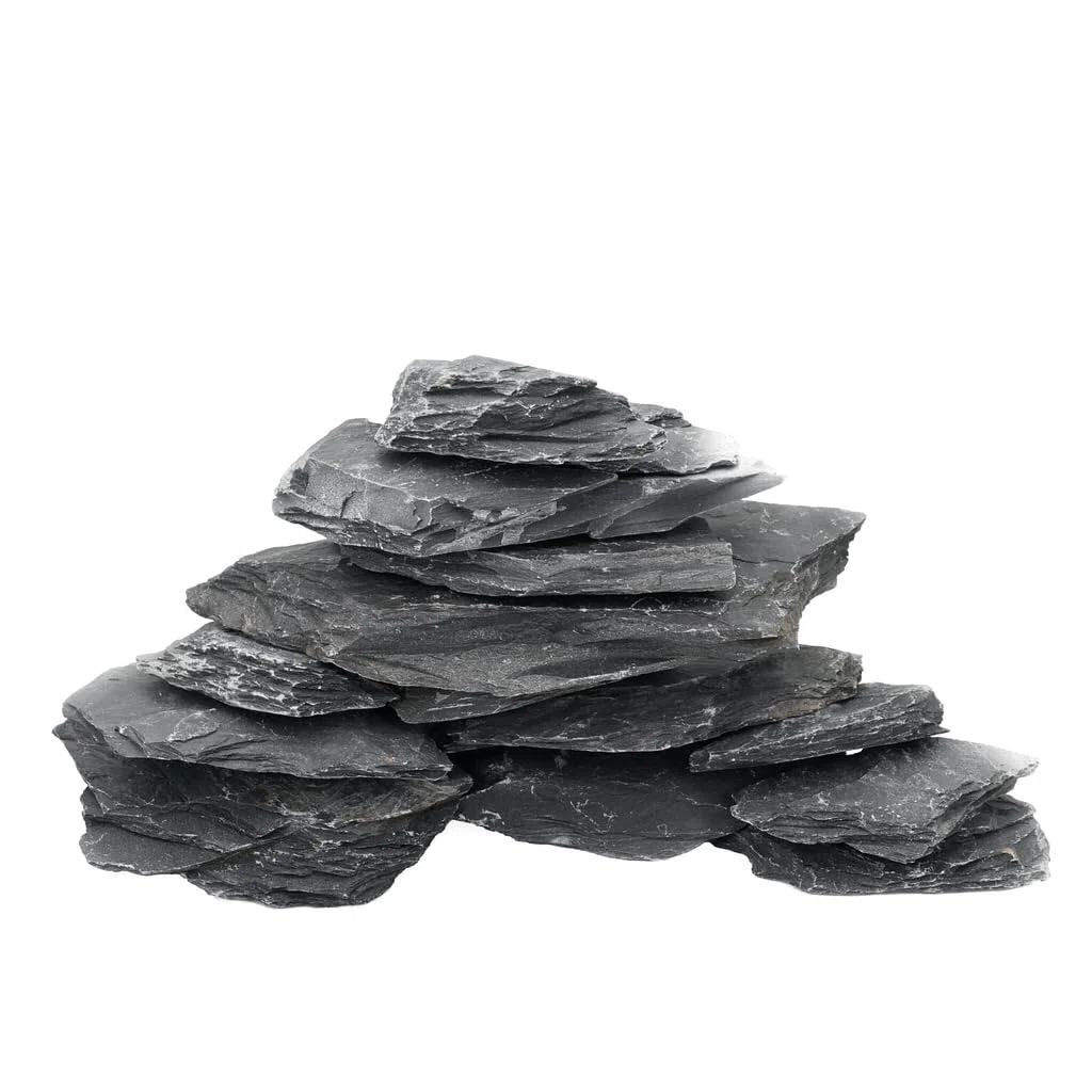 Unocho Natürliche Schiefersteine Reptilien Sonnenplattform 4,5kg Aquarium Steine für Aquascaping, Aquarien, Terrarien, Paludarien, Tabletop-Modelle, Miniatur- und Feengärten (5-15 cm)