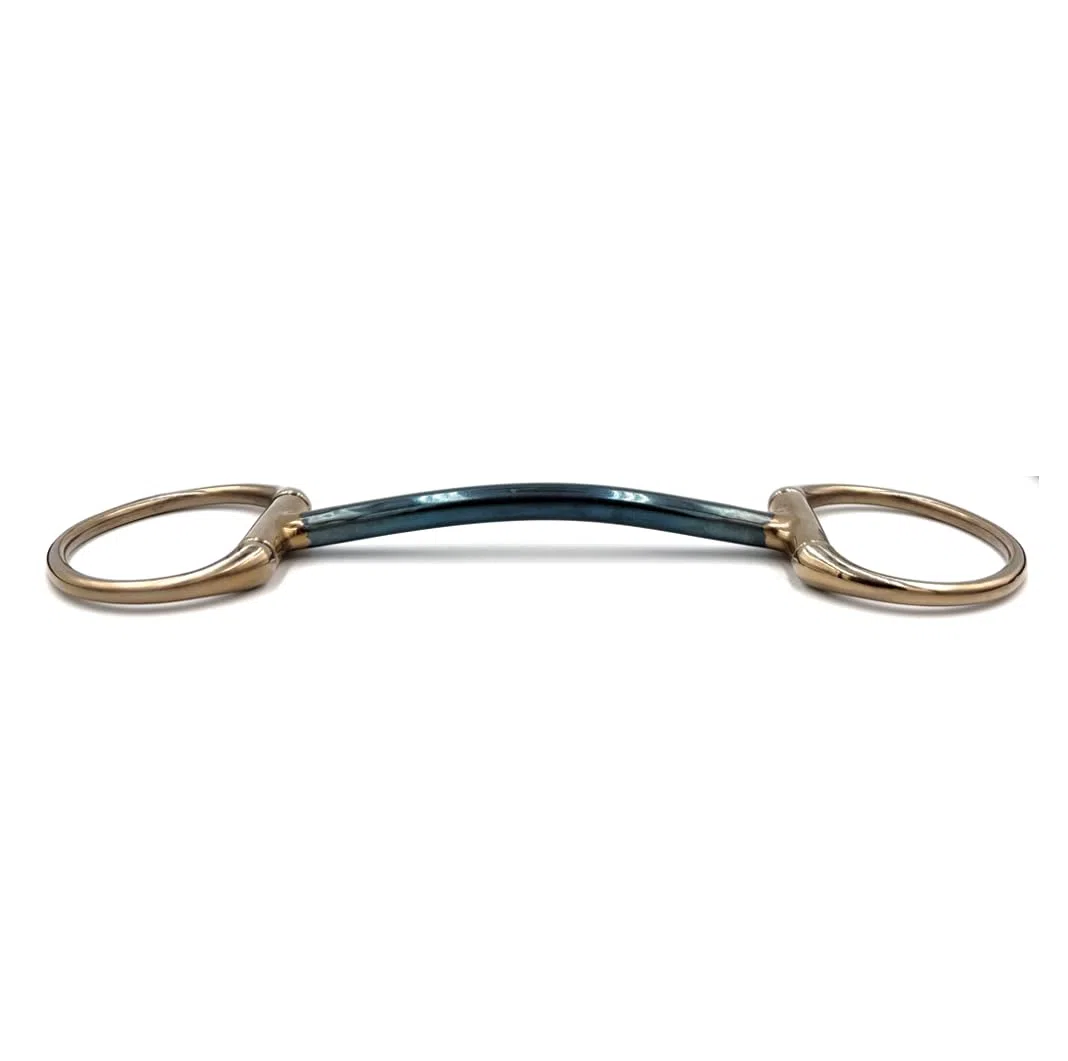 ES0019 Gebiss Olivenkopfstange Stangengebiss mit Sweet Iron aus Edelstahl Ringdurchmesser 70 mm Gebissstärke 12 mm (13.5 cm)