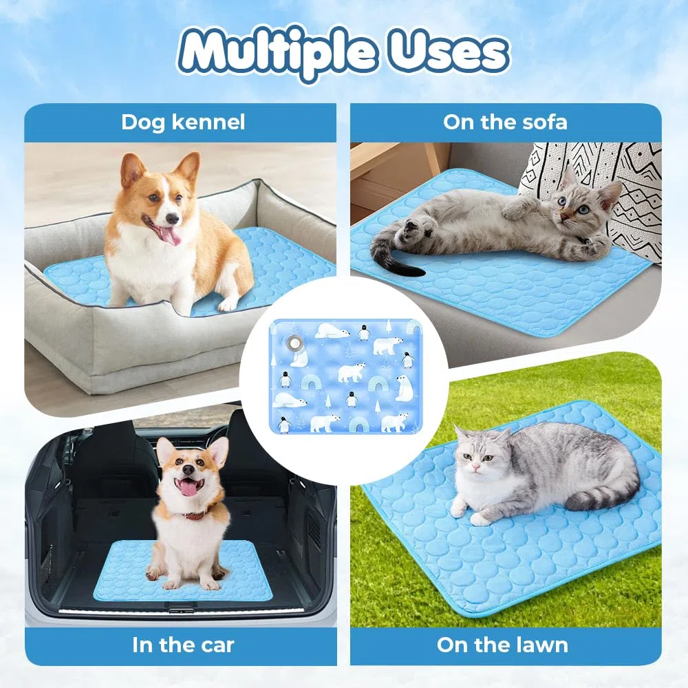 Generisch Kühlmatte für Hunde, 2026 Neu Kühlmatte Hund Selbstkühlend, Die Innovative Kühlmatte Für Hunde Sommer Kühldecke Hund Selbstkühlende Pads für Hunde Katze (Hellgrau, XL)