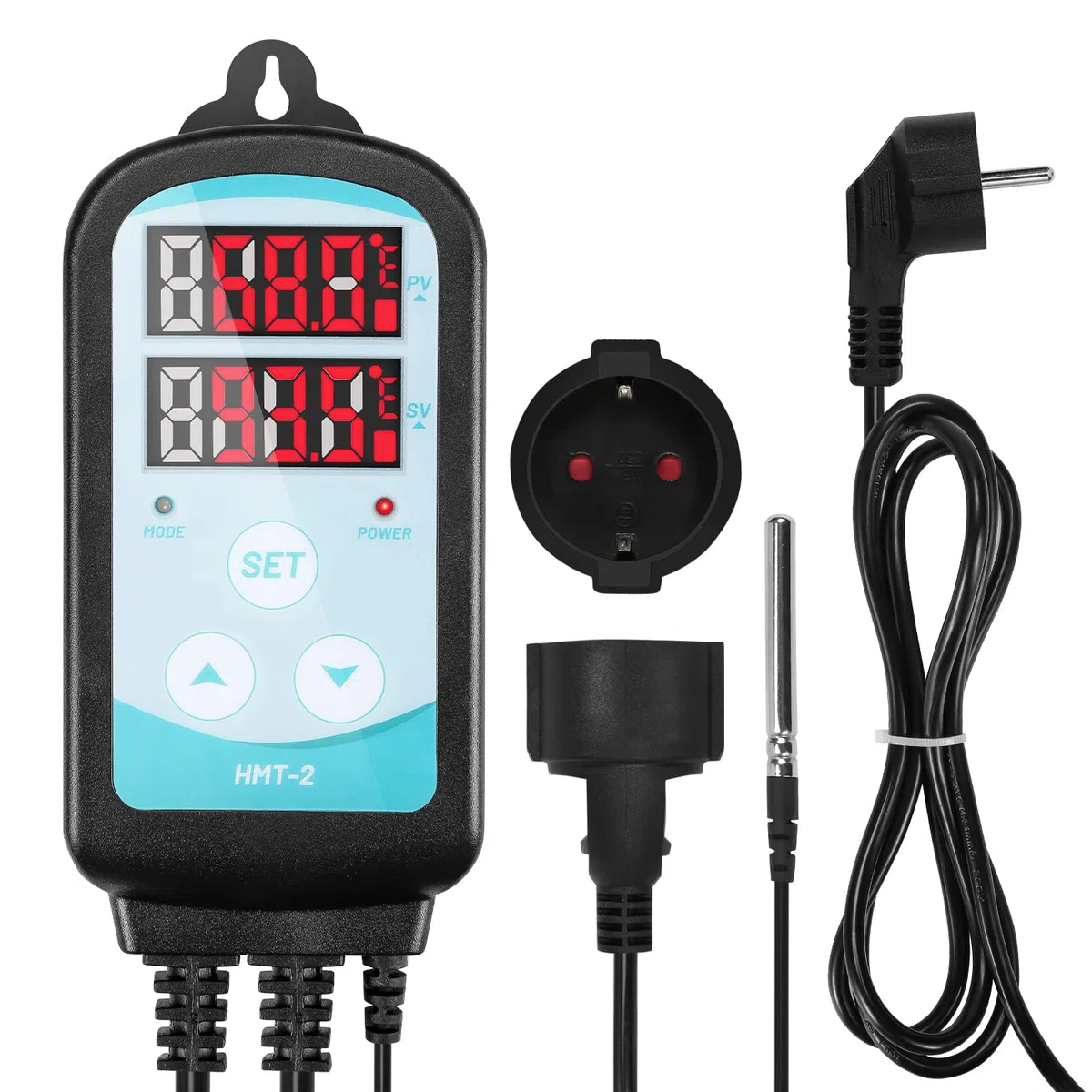 Temperaturregler mit fühler,230V Thermostate Er ist Plug and Play,Heizen Kühlen Temperaturschalter für Aquarium Terrarium Gewächshäusern