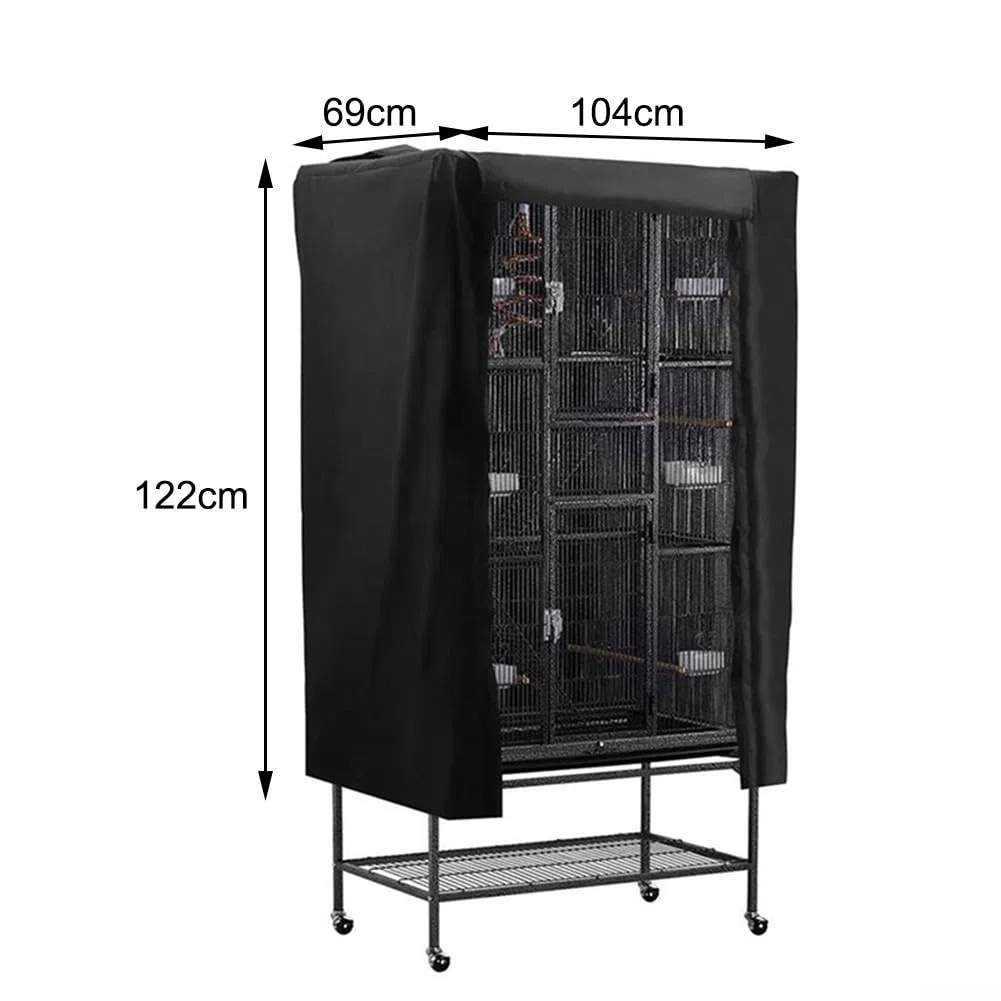 Abdeckung für Vogelkäfig, 210D, groß, atmungsaktiv, weich, universal, für Vogelkäfige, Verdunkelung, 69 x 104 x 122 cm