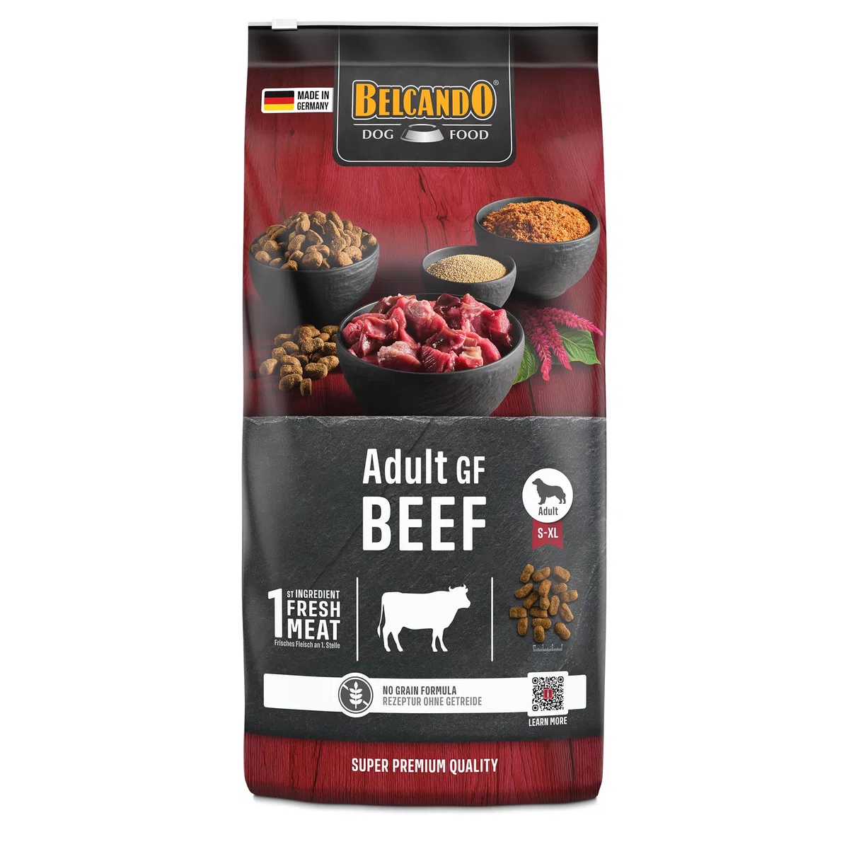 BELCANDO Adult GF Beef 12,5 kg getreidefreies Hundefutter Trockenfutter mit Rind Alleinfuttermittel für ausgewachsene Hunde ab 1 Jahr