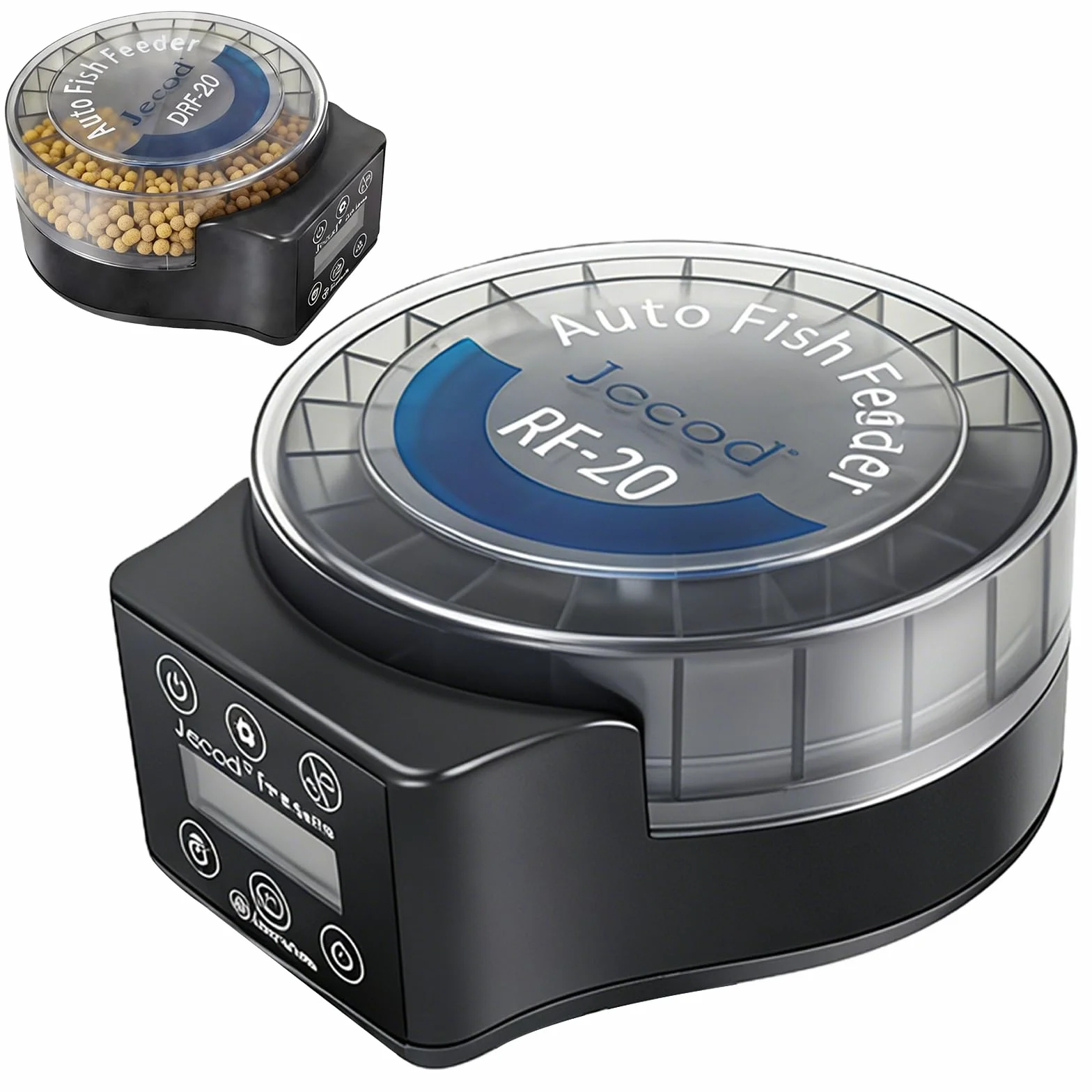 Futterautomat Aquarium, Automatischer Fischfutterautomat, Automatischer Futterspender Fische Mit Timer 140ML, 6 Modis, Aquarium Futterautomat Mit Usb Kabel Lcd Anzeige Für Pulver,Pellets Und Granulate