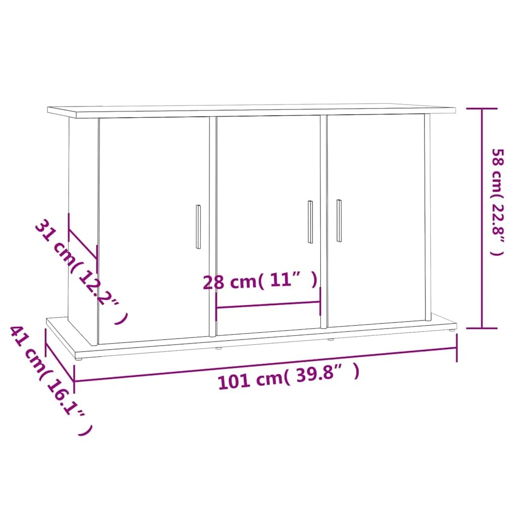 vidaXL Aquariumständer, Aquarium Unterschrank mit viel Stauraum, Aquarium Tisch mit stabiler Oberplatte, Aquariumschrank Aquarium Halter, Sonoma Eiche Holzwerkstoff