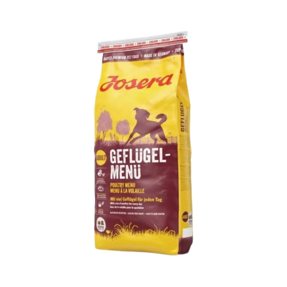 JOSERA Geflügel-Menü (1 x 12,5 kg) | Adult | Premium Trockenfutter für ausgewachsene Hunde | Geflügel & Mais/Reis | besonders gut verträglich | weizenfrei | Hundefutter | 1er Pack
