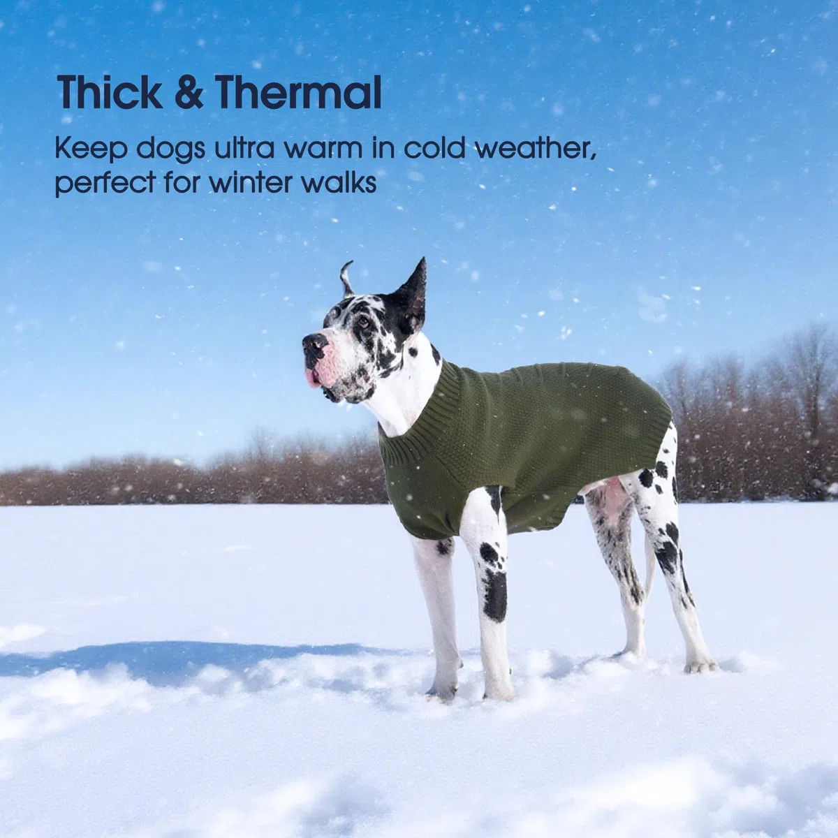IECOii Big Dog Pullover,XXXXL Hunde Kleidung für große Hund,Kaltes Wetter Wintermantel für großeHunde,Warme Herbst Hunde Kleidung für Haustiere Strickkleidung,Doberman,Great Dane Pullover,Grün,4XL